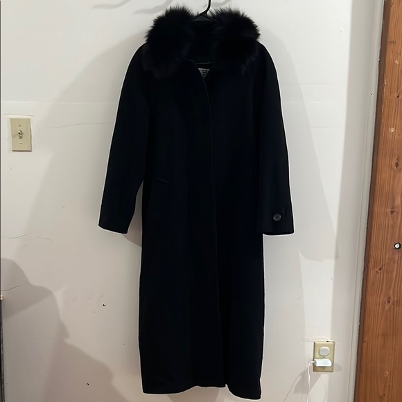 SOLD Full length wool coat with fur - Vintage J. Percy for Marvin Richards - Picture 1 of 5